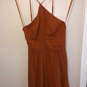 Burnt Orange Triangle Neckline Dress